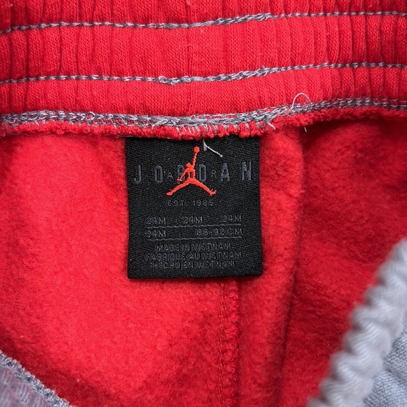 Baby Jordan Sweatpants Size 24 Months Red and Grey - Picture 8 of 8